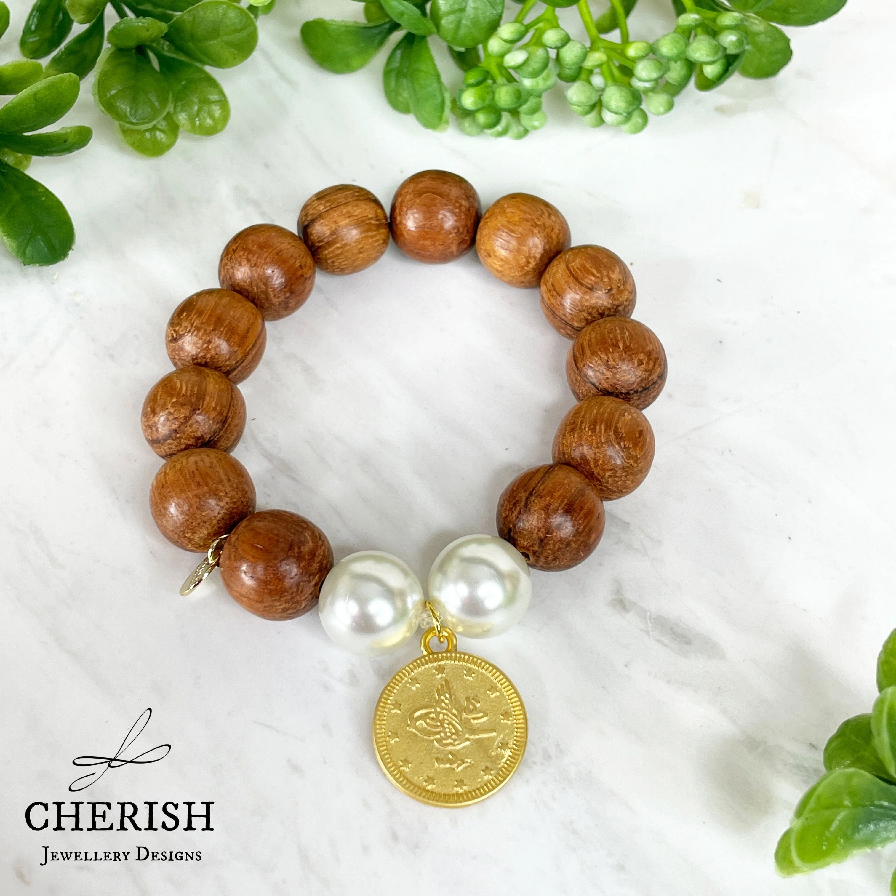 Alara Timber and Pearl Bracelet Large - Image 2