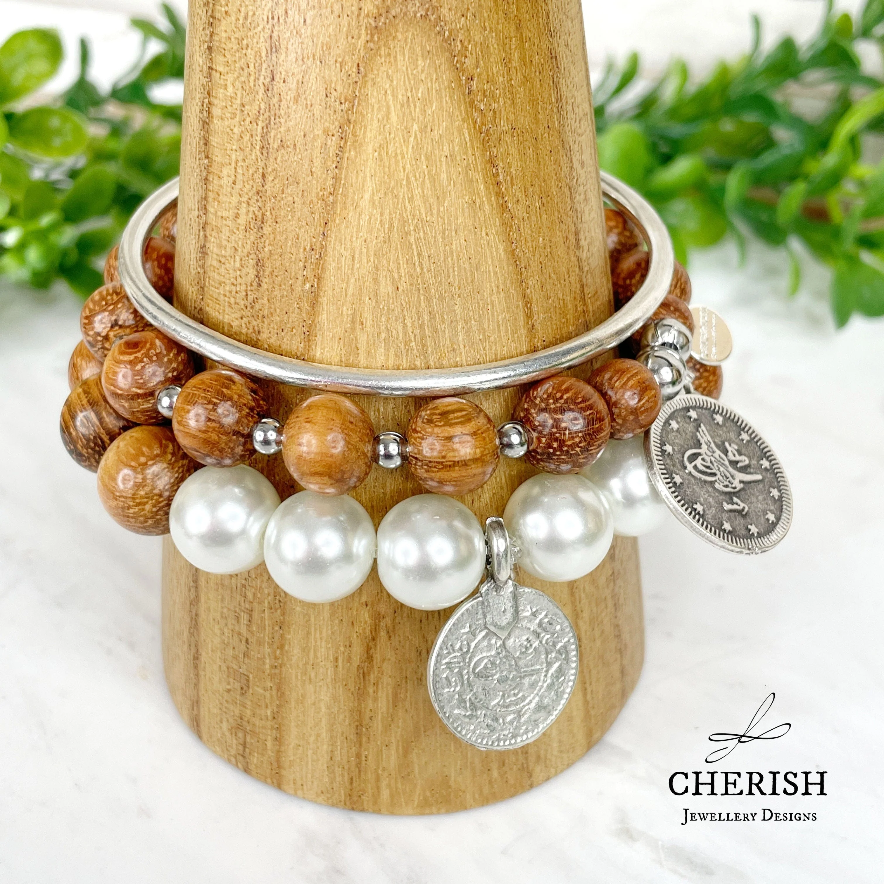 Alara Timber and Pearl Bracelet Medium - Image 3