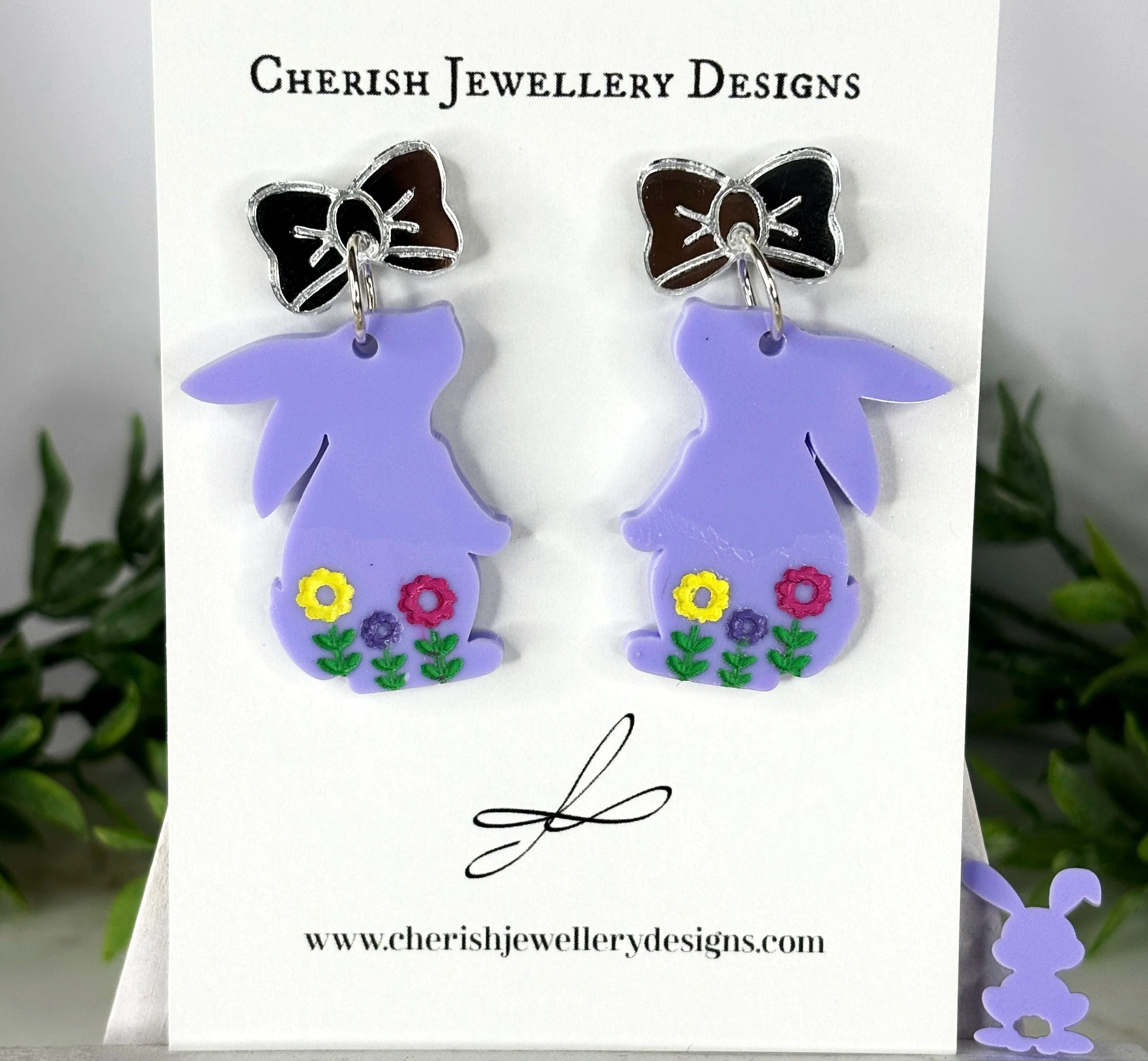 Bow Bunnies - Easter Earrings - Image 3