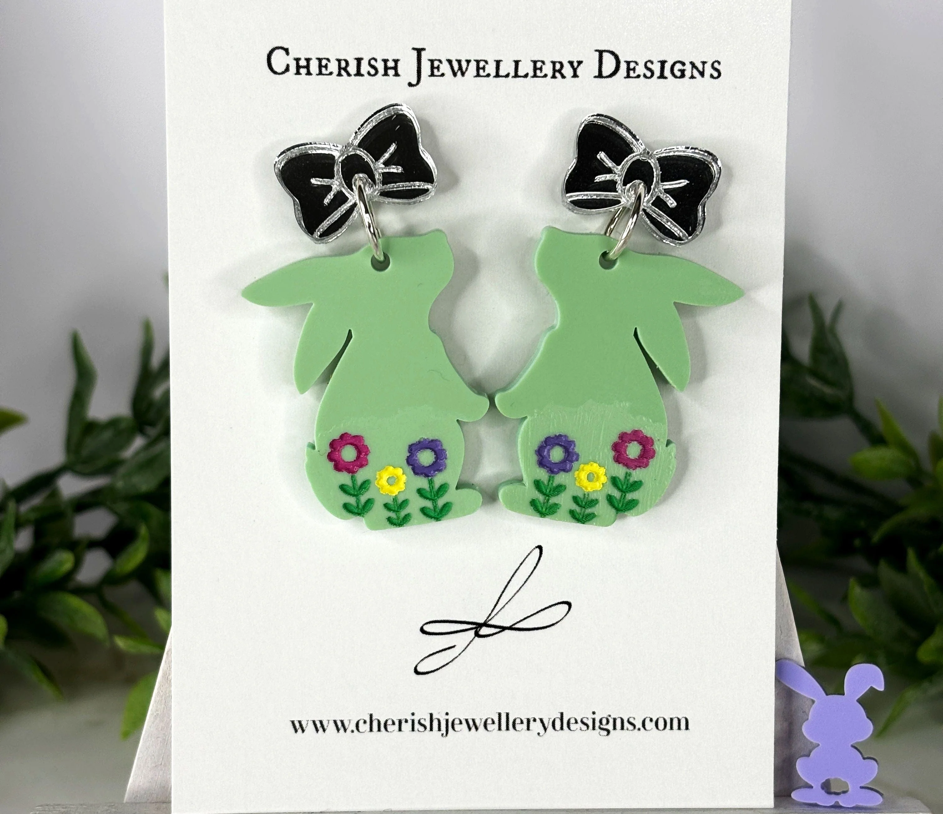 Bow Bunnies - Easter Earrings - Image 4