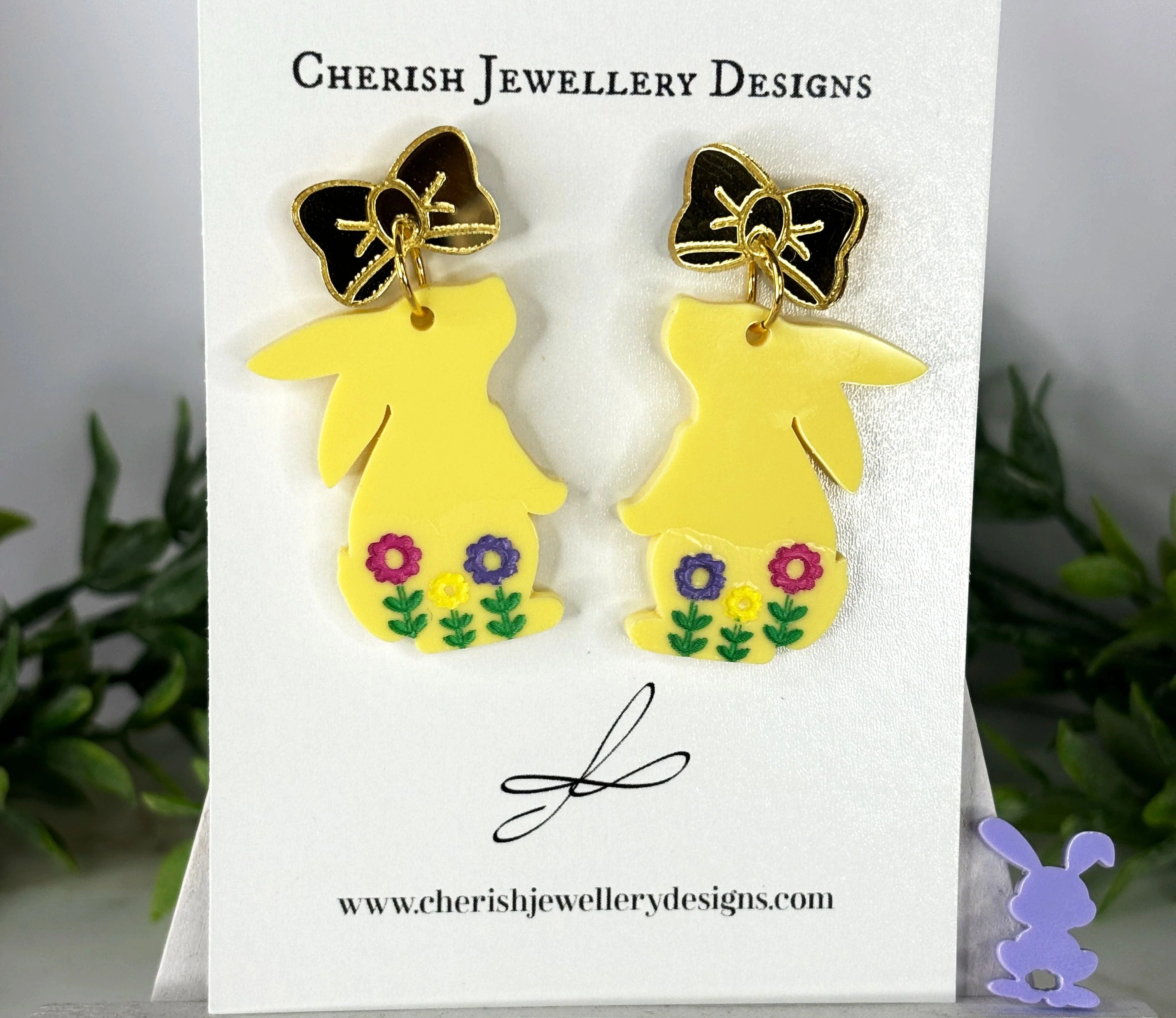 Bow Bunnies - Easter Earrings - Image 5