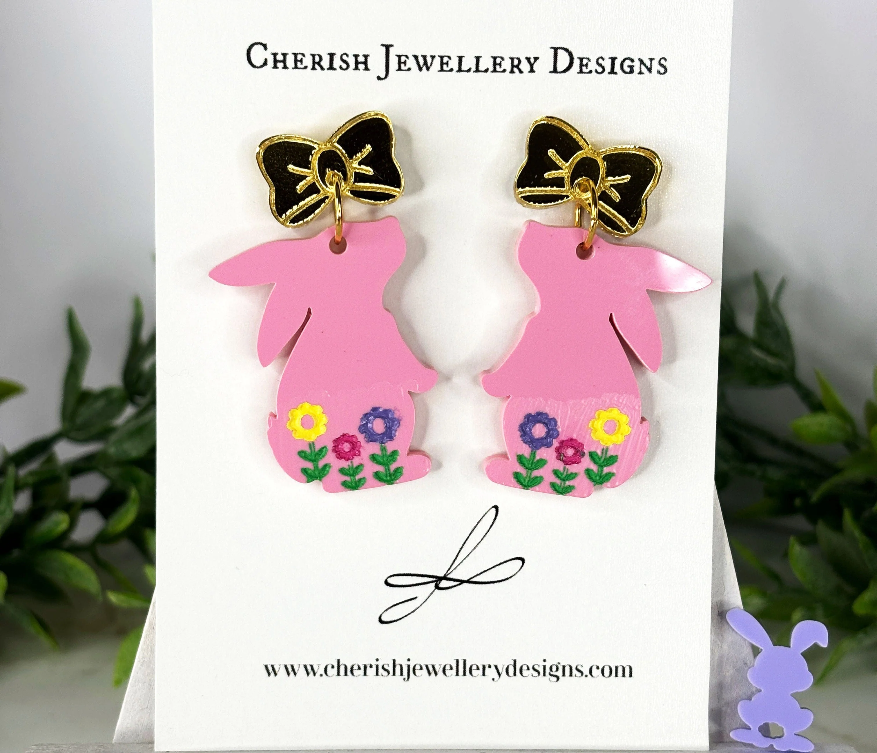 Bow Bunnies - Easter Earrings - Image 6