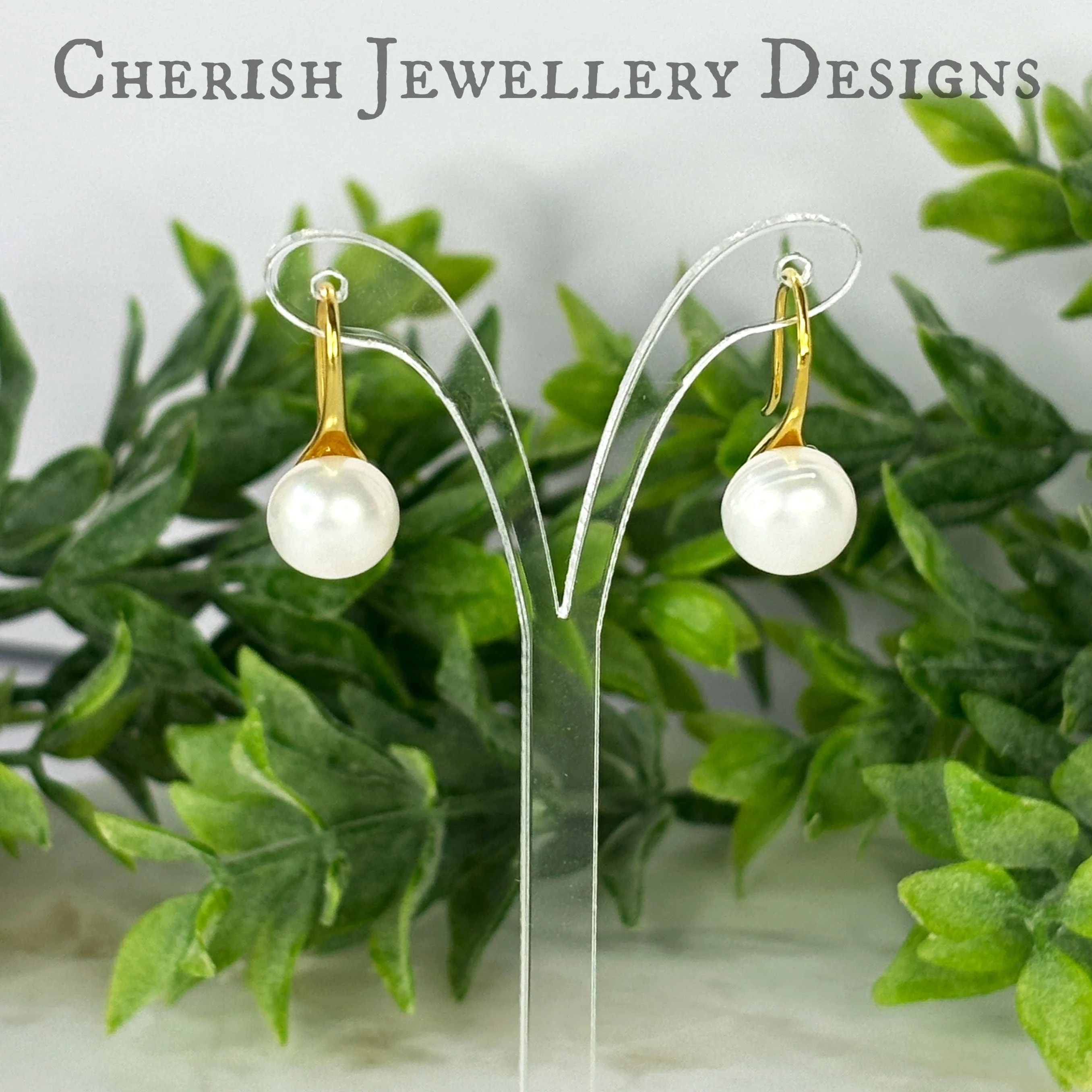Chloe Pearl Drops - Gold or Silver - Image 3