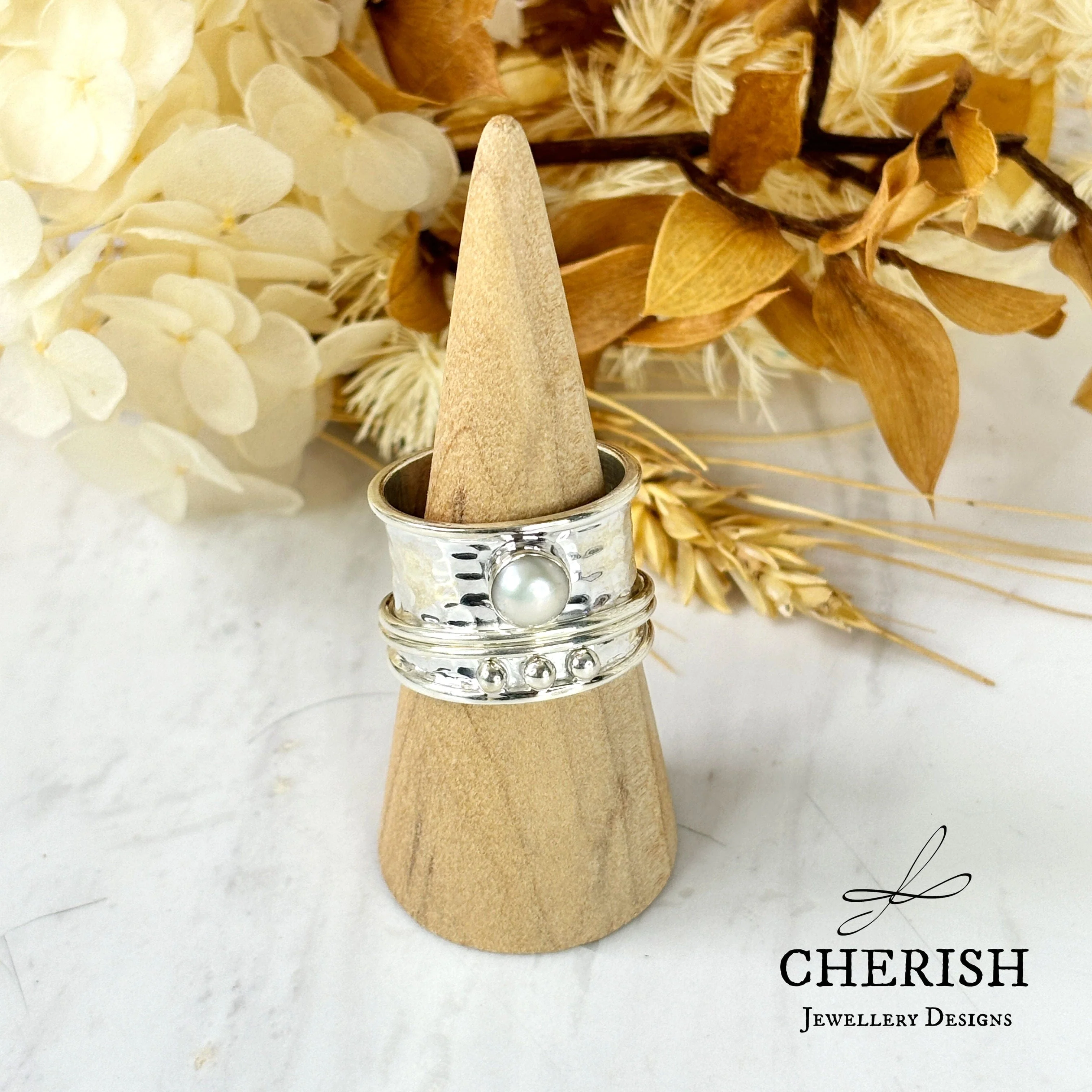 Hope Pearl Spinner Ring - Image 2