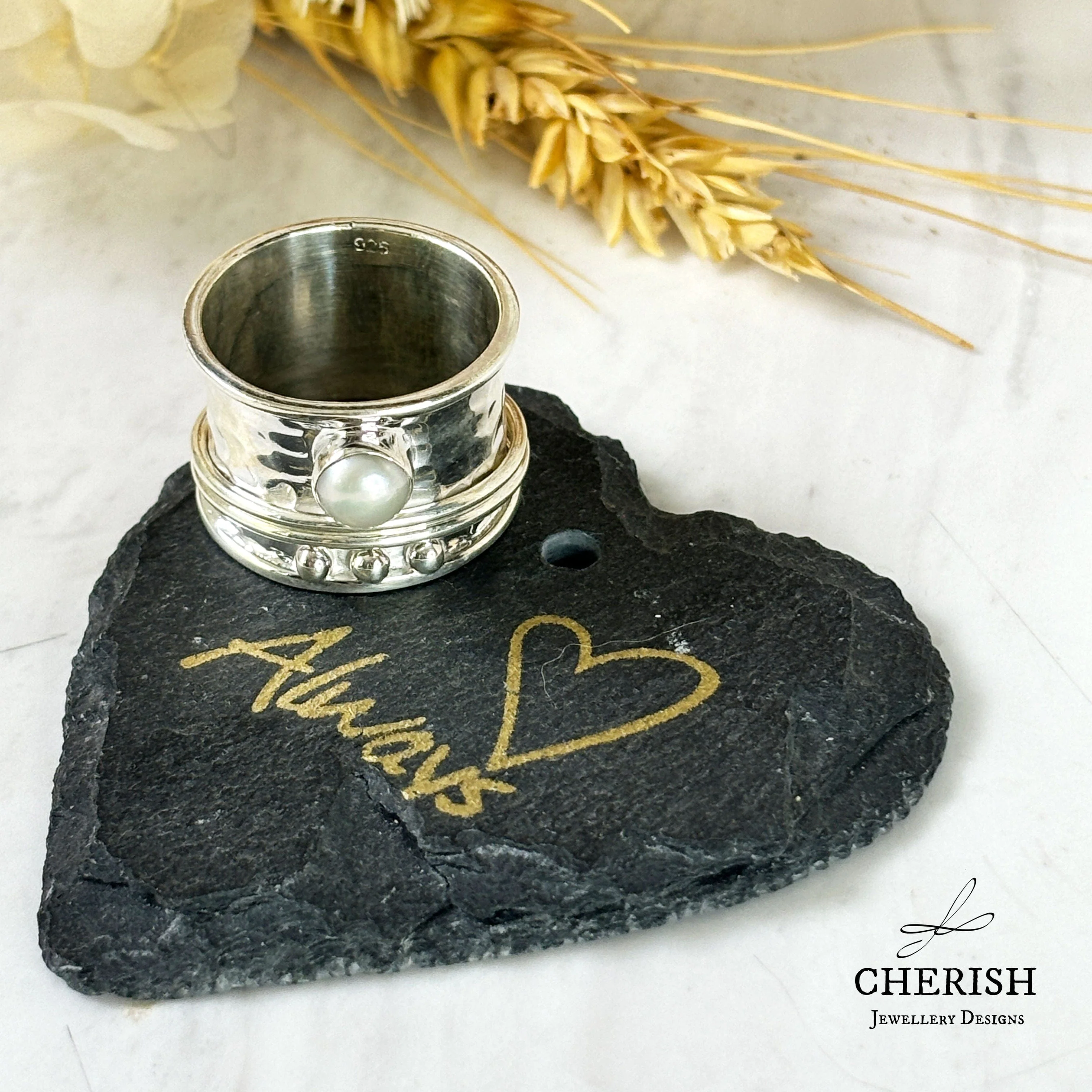 Hope Pearl Spinner Ring - Image 3