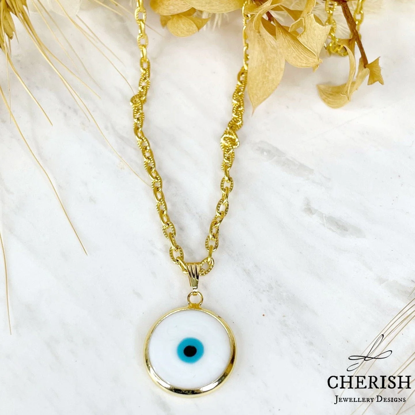 Evil Eye Chain Necklace - 3 colours - Image 3