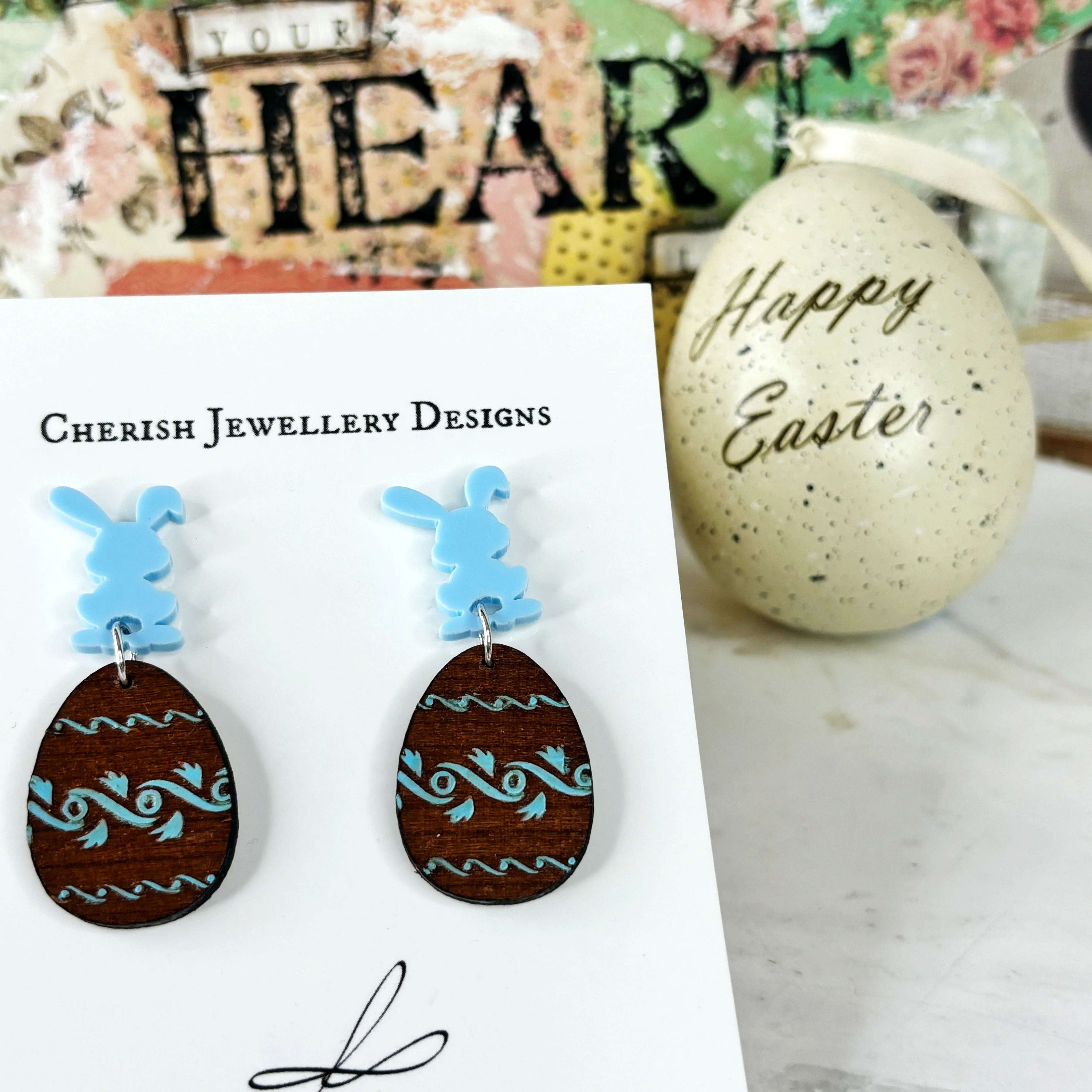 Easter Egg Dangles - Blue Tones - Image 2