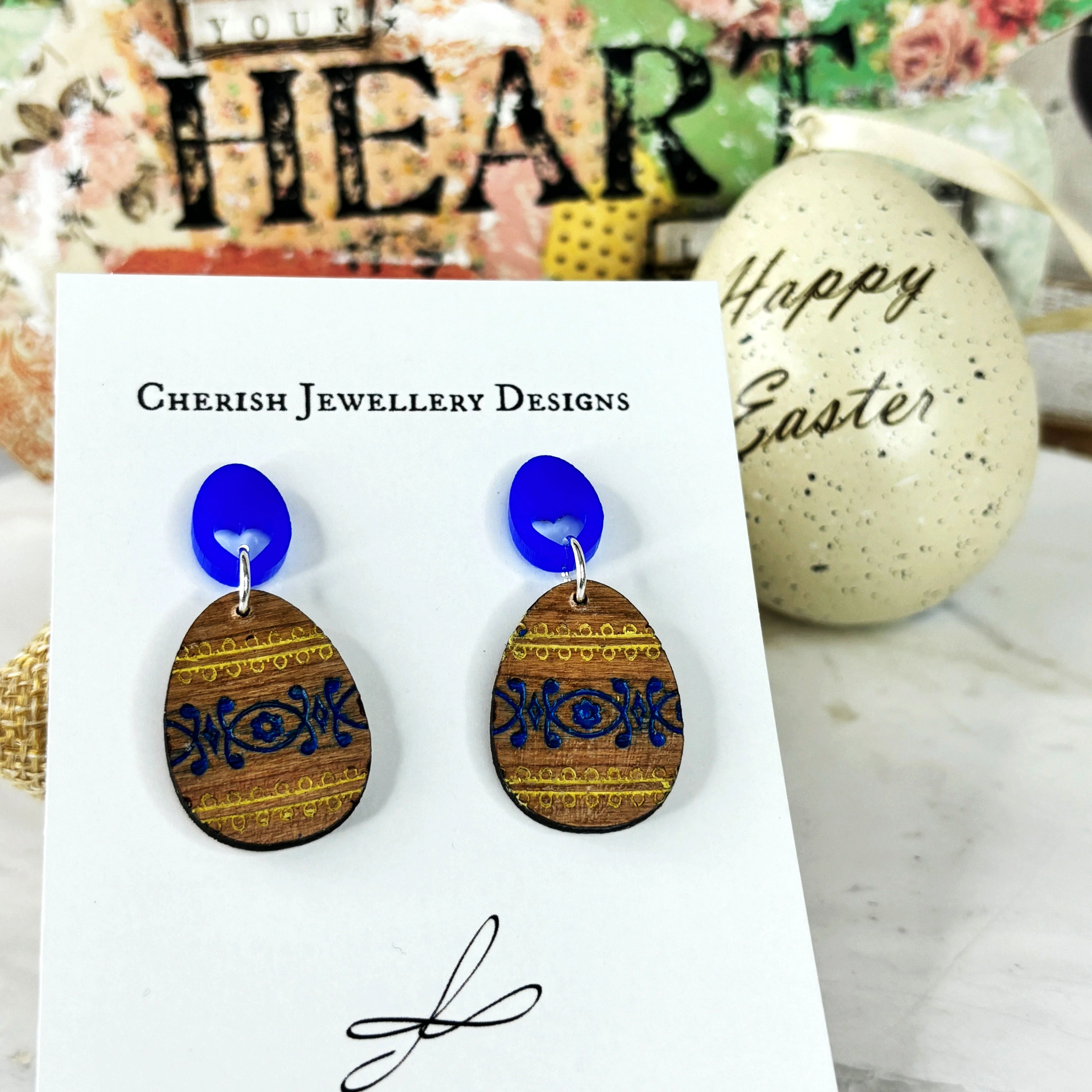 Easter Egg Dangles - Blue Tones - Image 3
