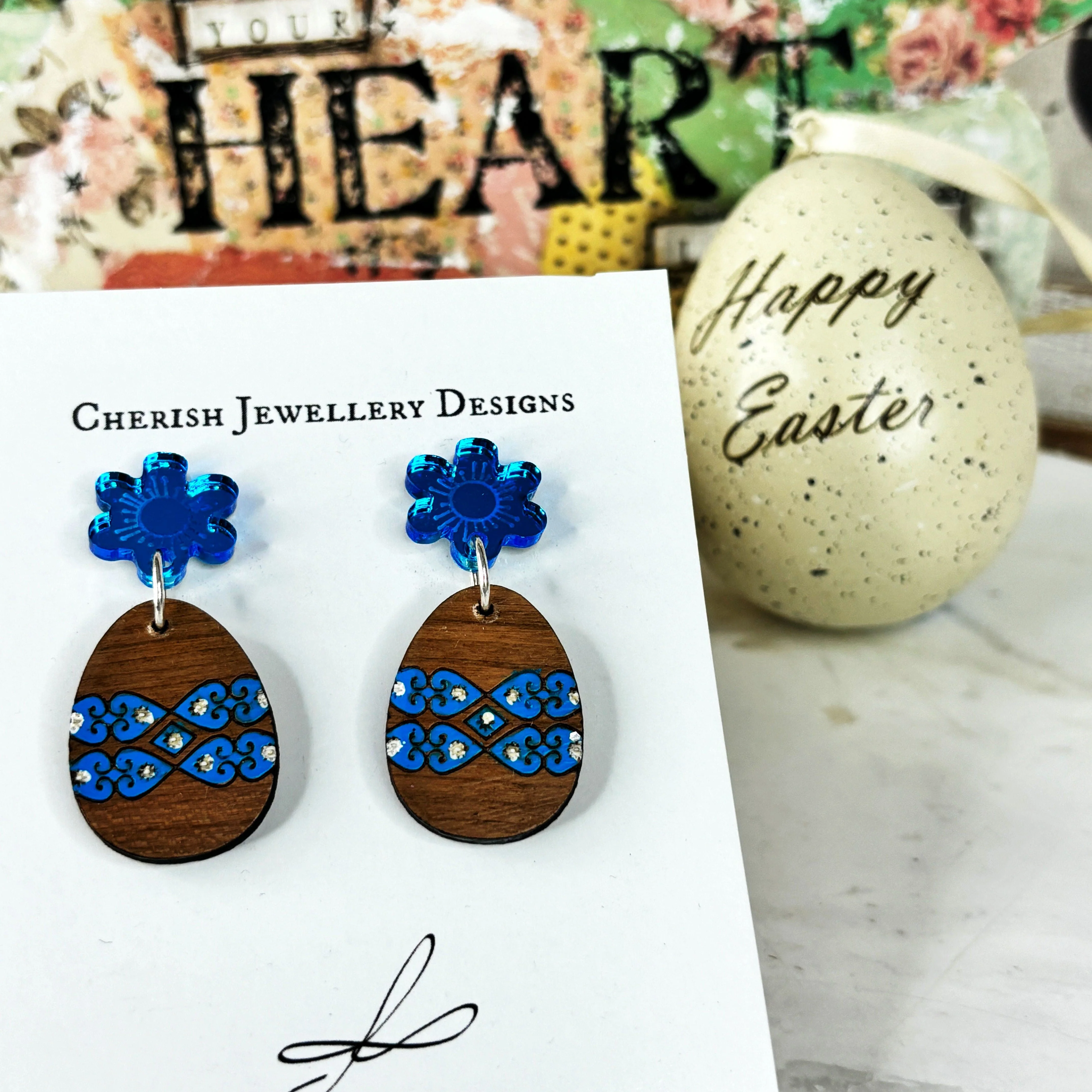 Easter Egg Dangles - Blue Tones - Image 4