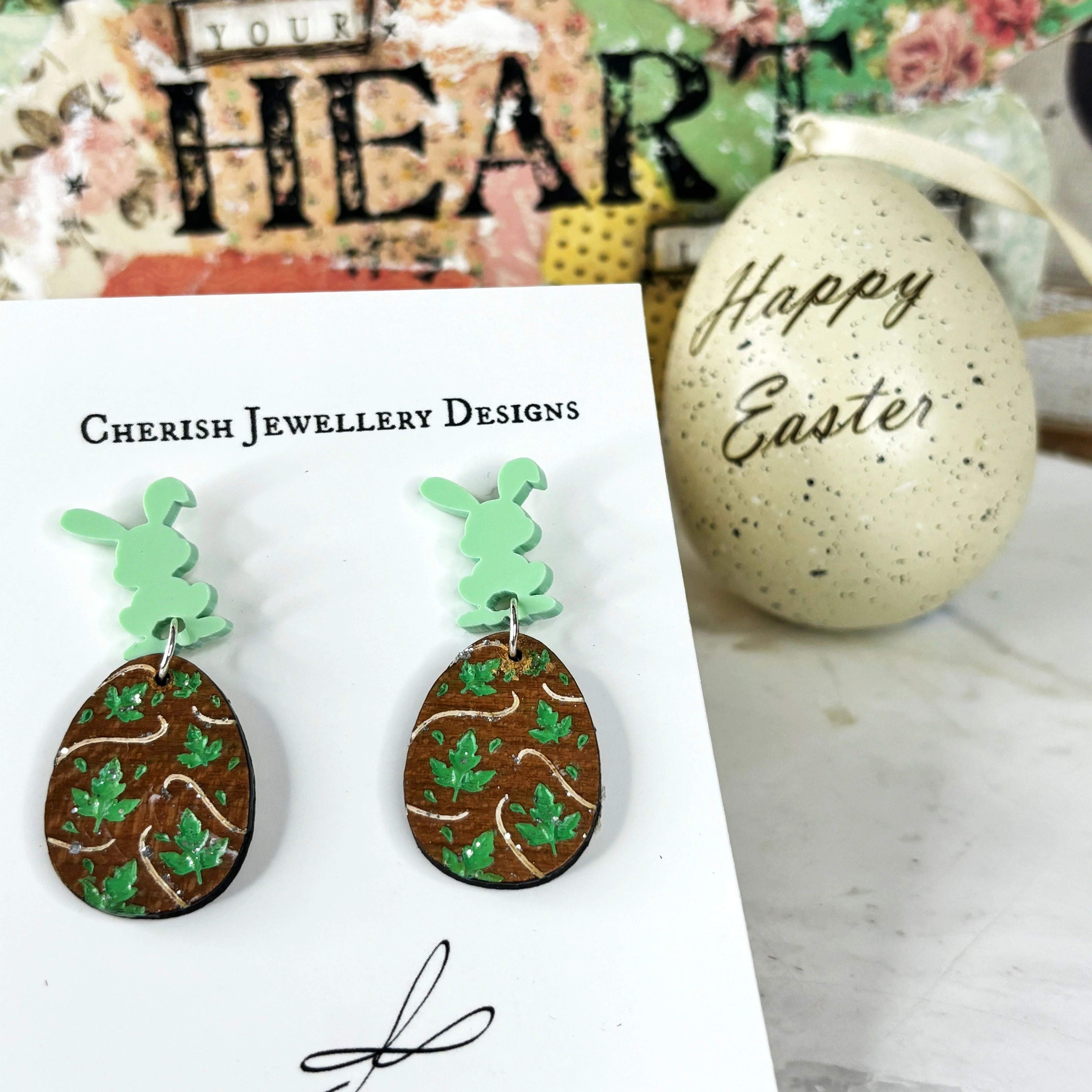 Easter Egg Dangles - Green Tones - Image 2