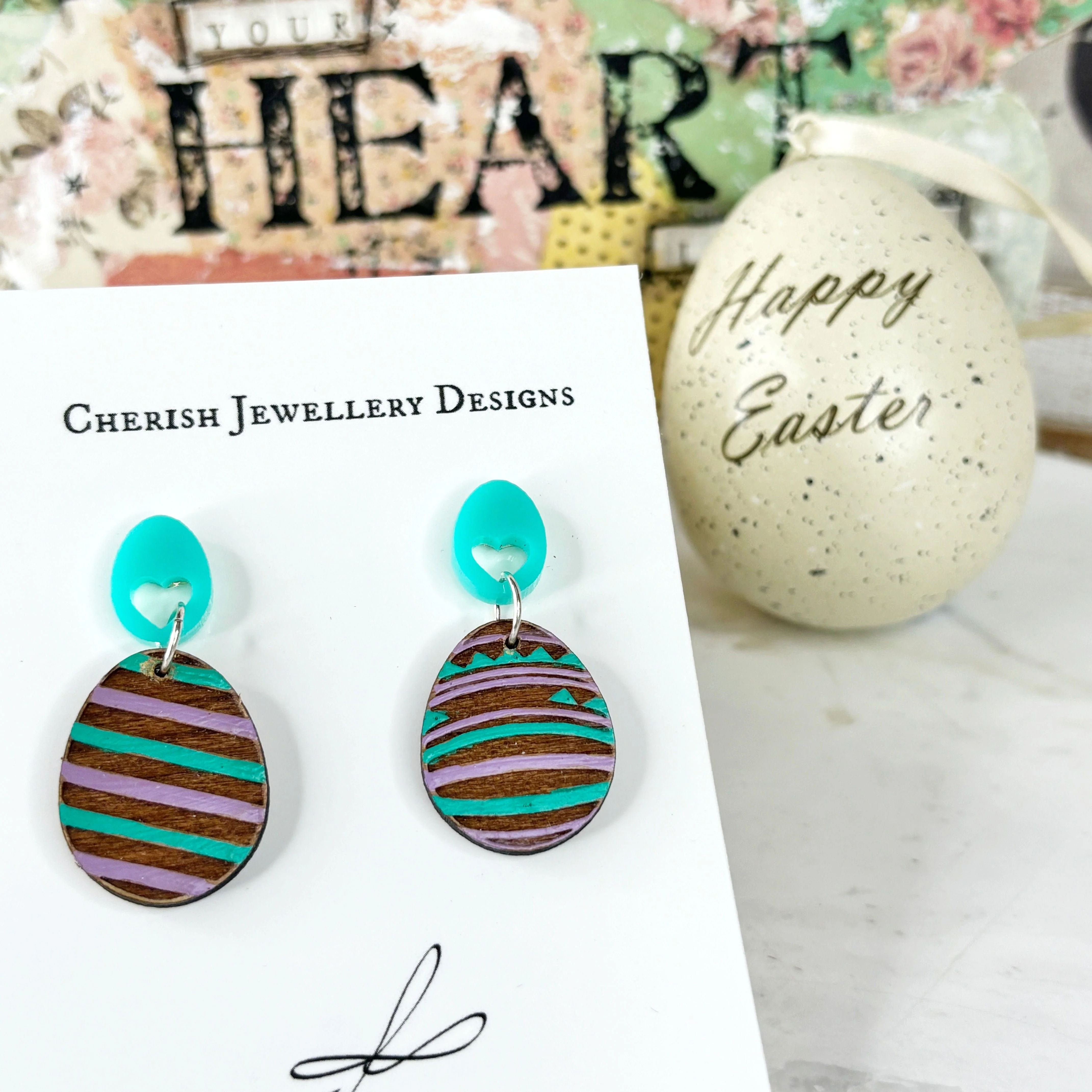 Easter Egg Dangles - Green Tones - Image 3
