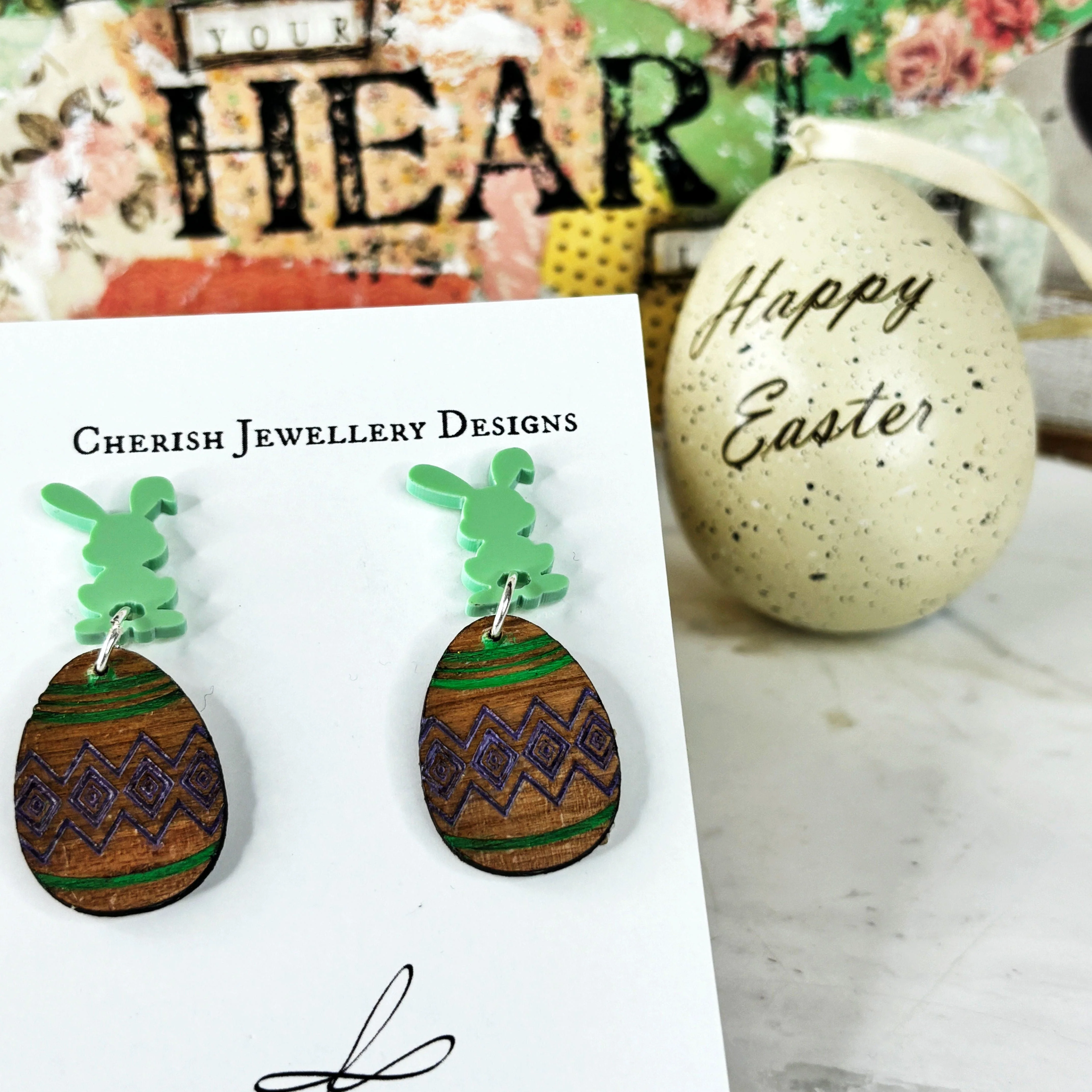Easter Egg Dangles - Green Tones - Image 5