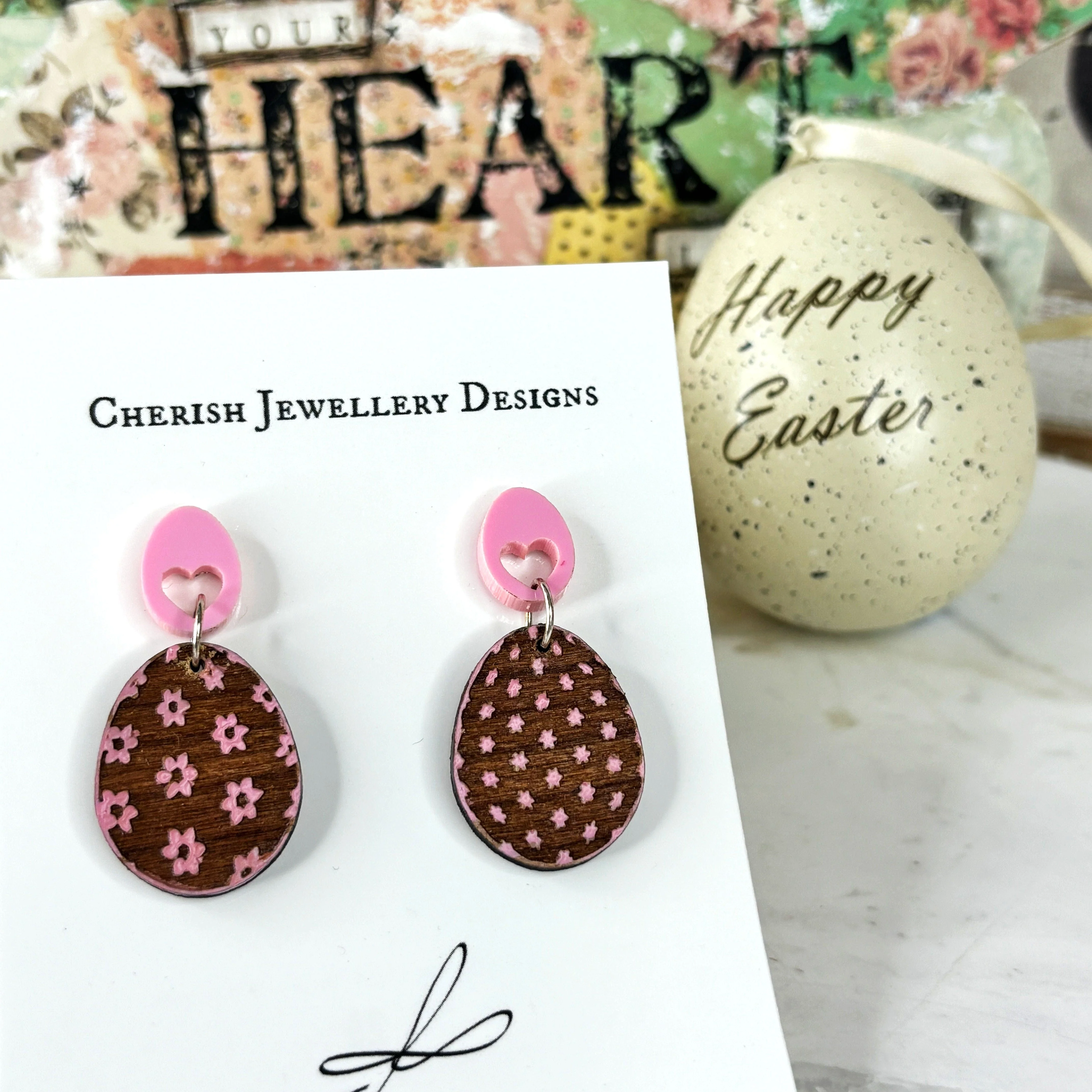 Easter Egg Dangles - Pink Tones - Image 2