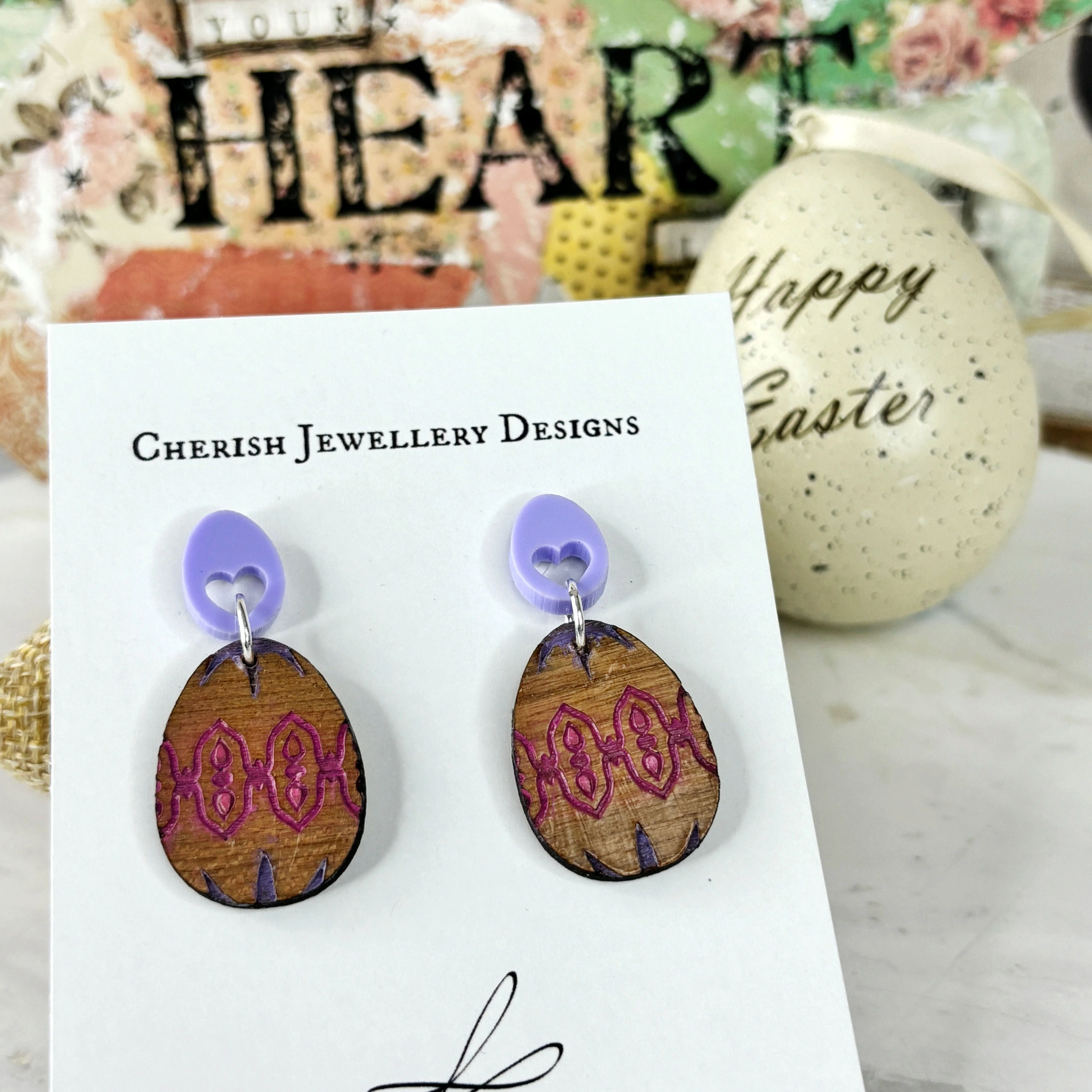 Easter Egg Dangles - Purple Tones - Image 5
