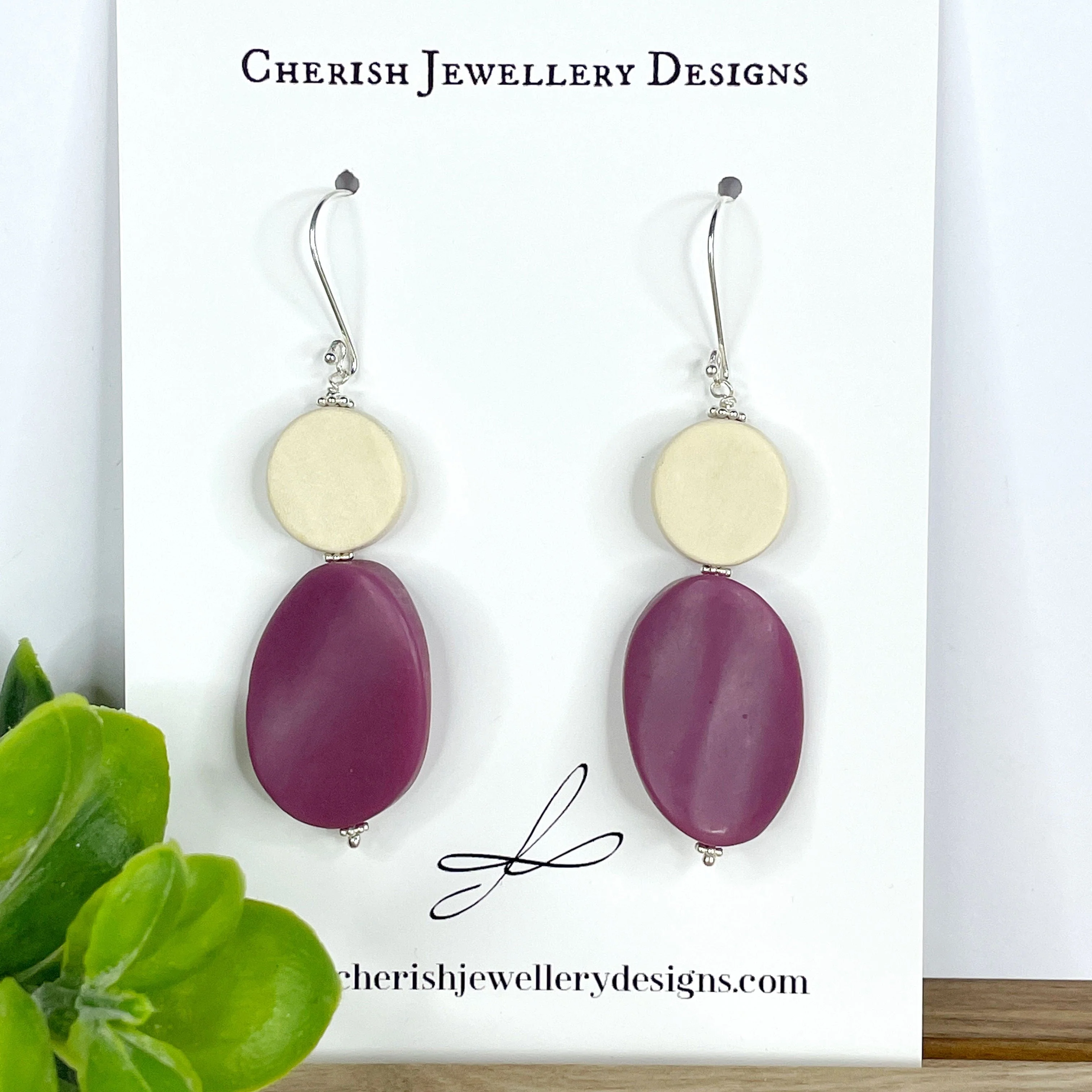 Fossil Bicolour Resin Earrings - Image 4
