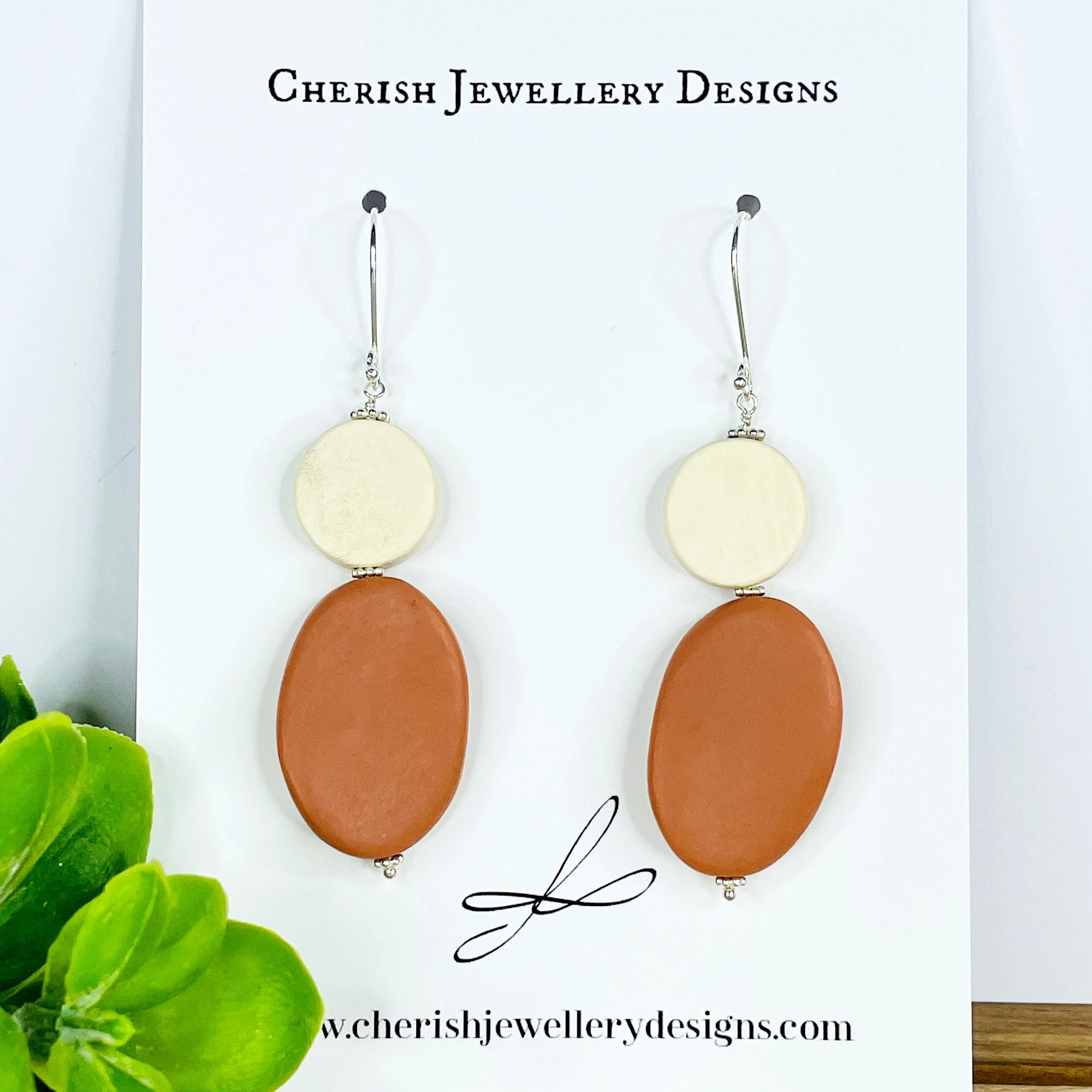 Fossil Bicolour Resin Earrings - Image 5