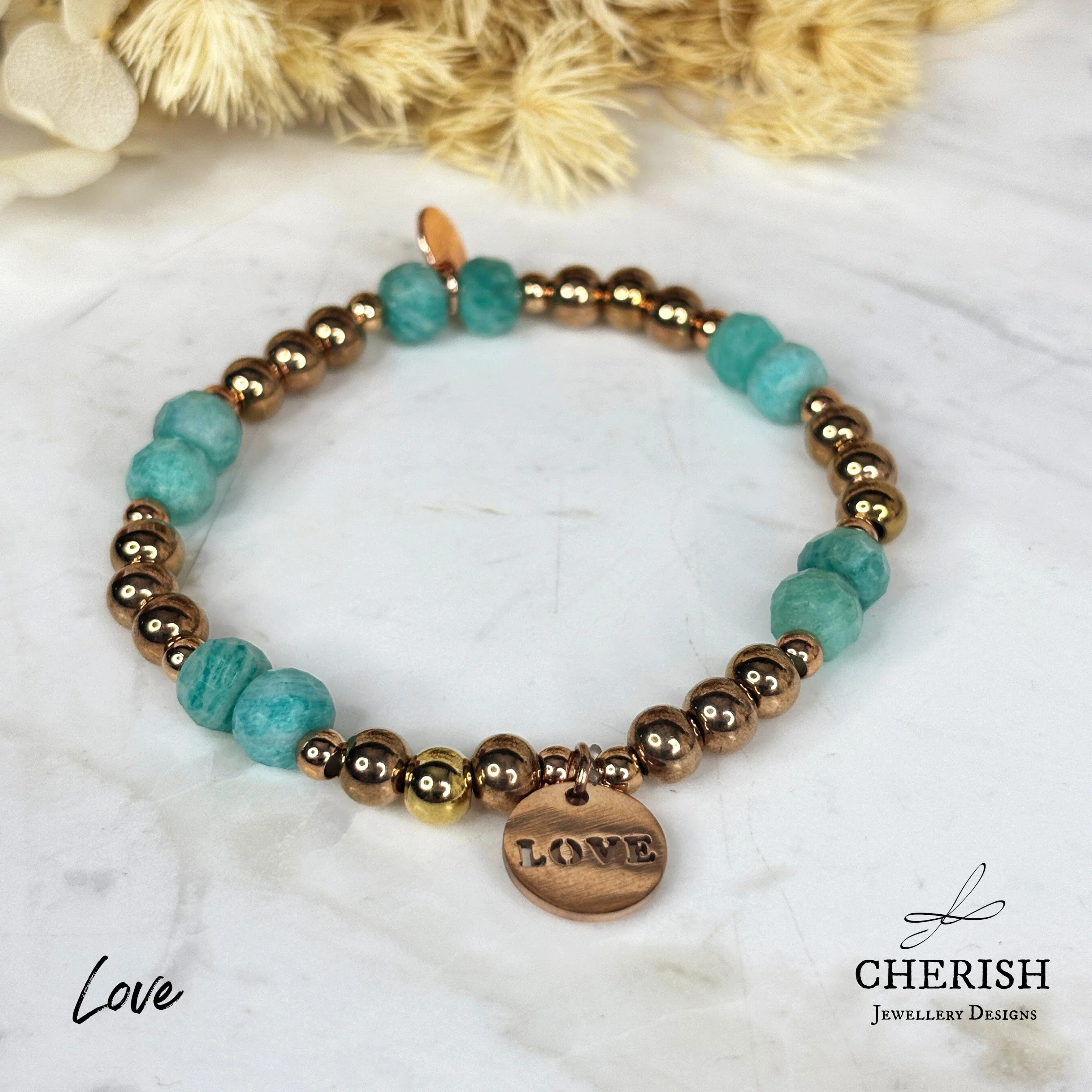 Gemma Gemstone Bracelets - Amazonite - Image 2