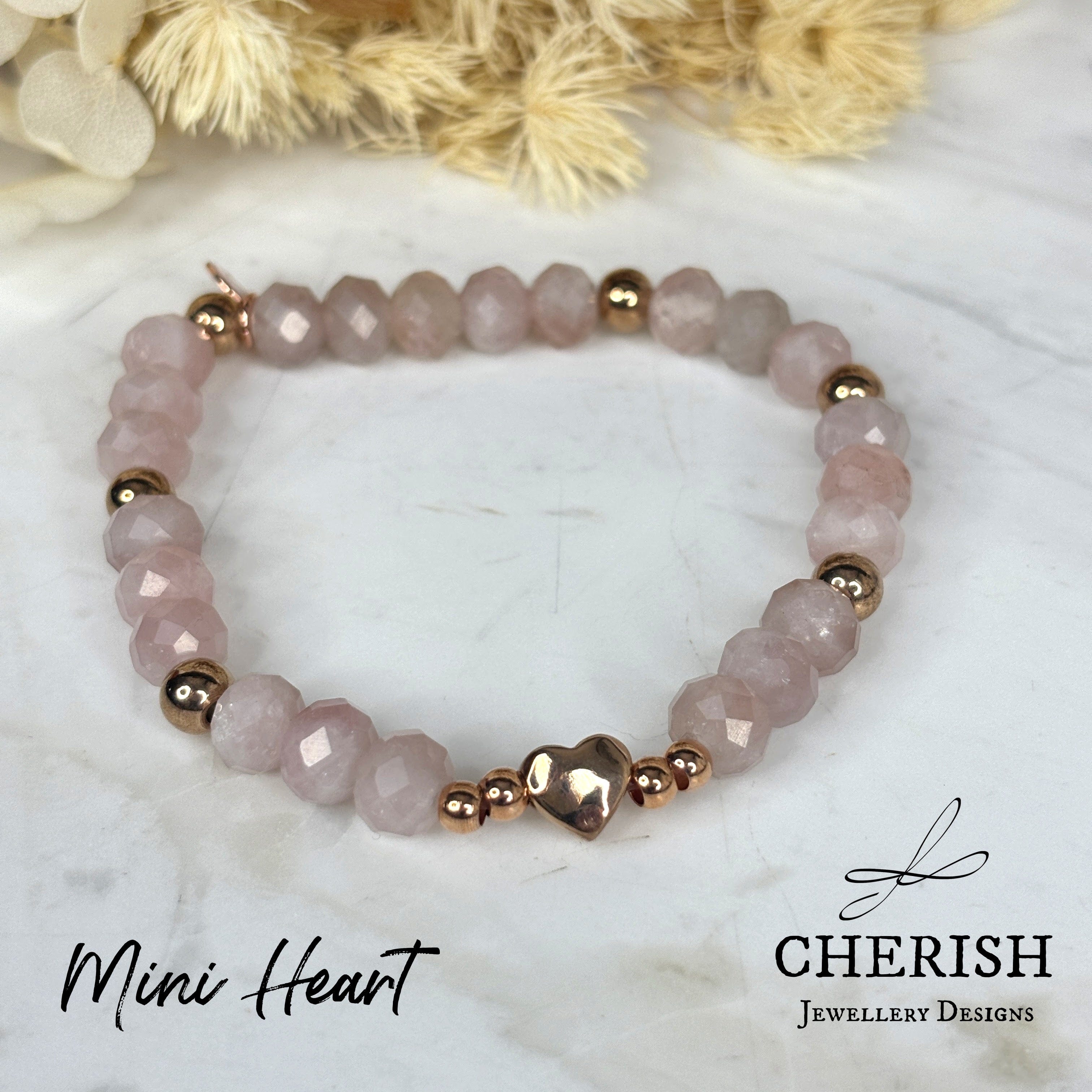 Gemma Gemstone Bracelets - Rose Quartz - Image 3