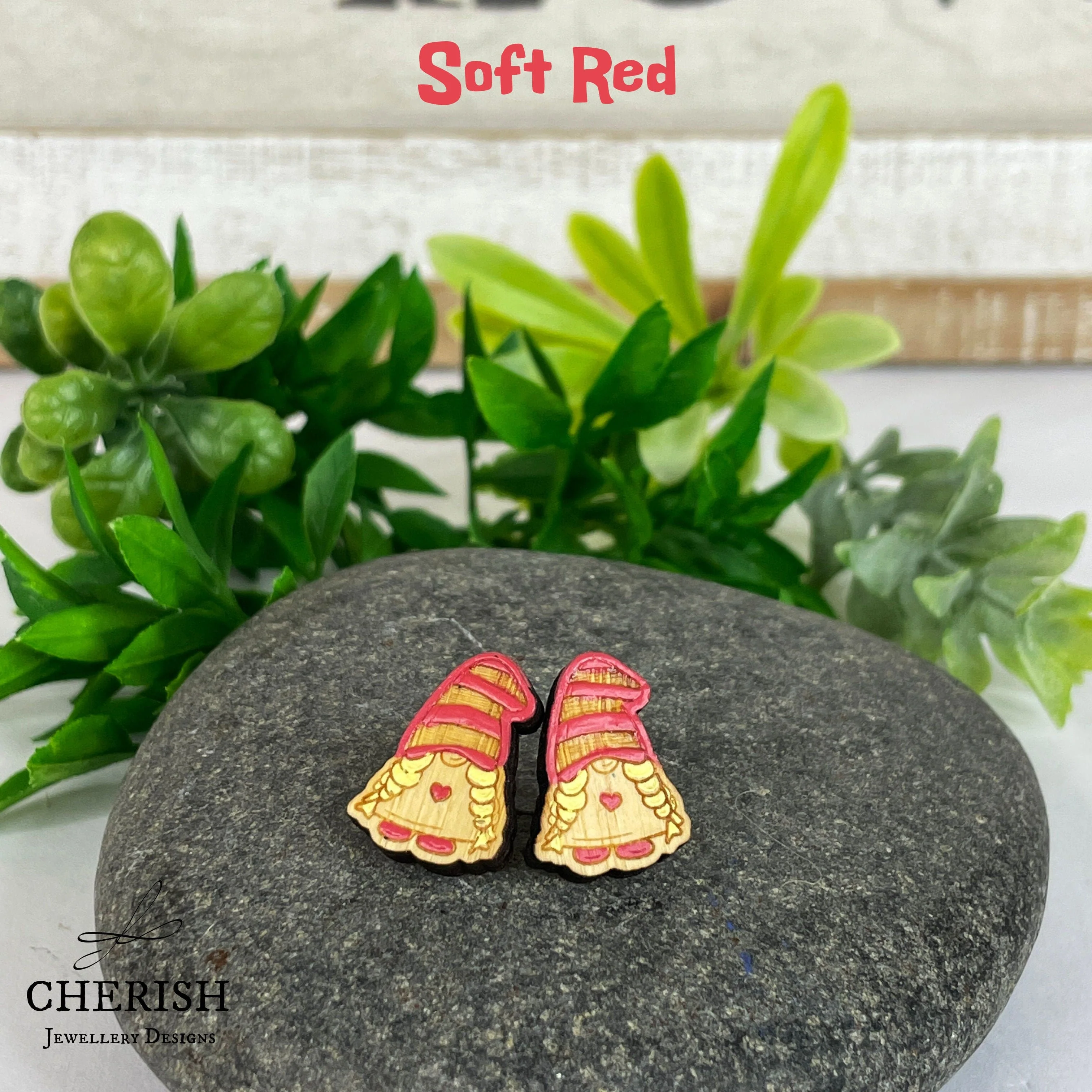 Girl Gnome Stud Earrings - Image 3