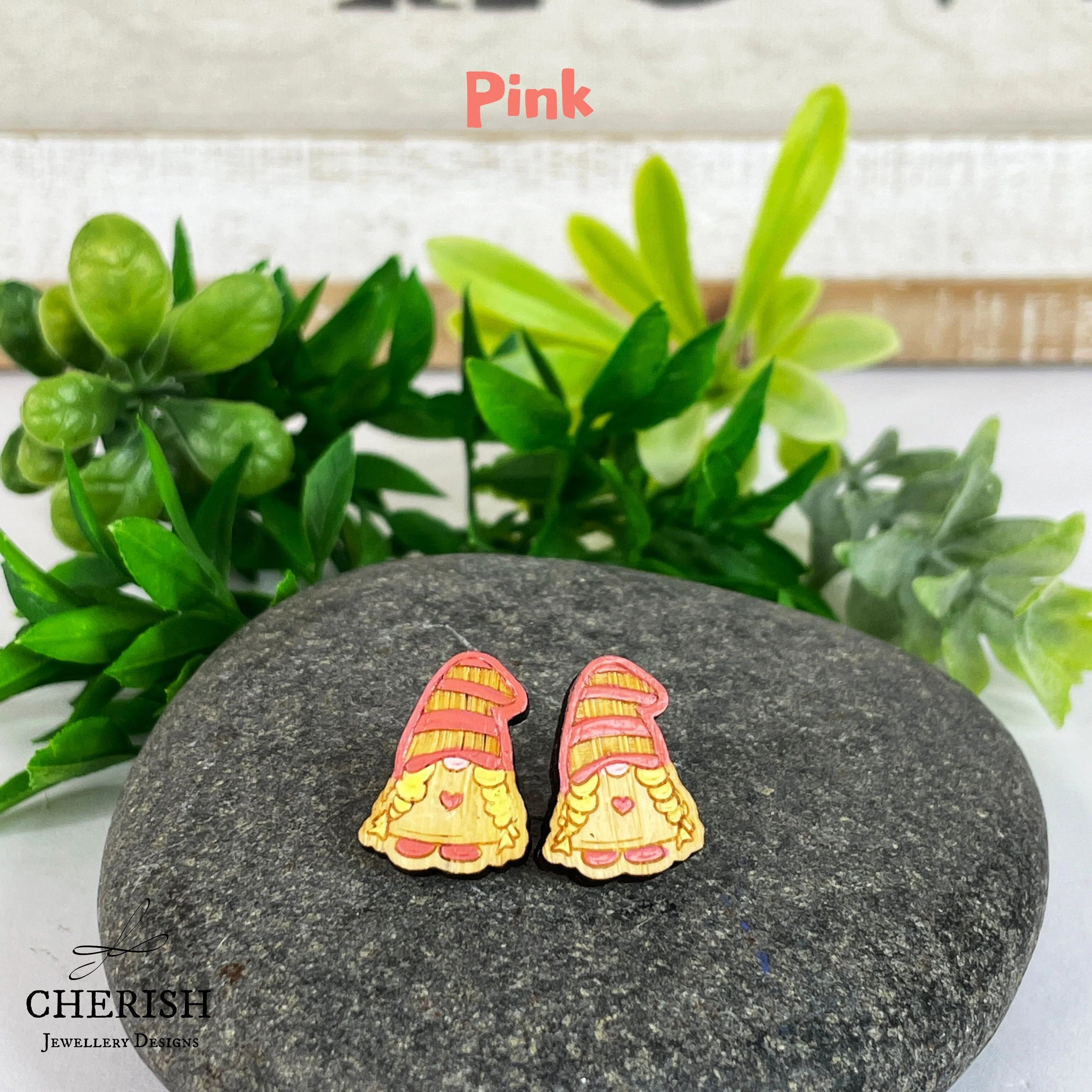 Girl Gnome Stud Earrings - Image 7