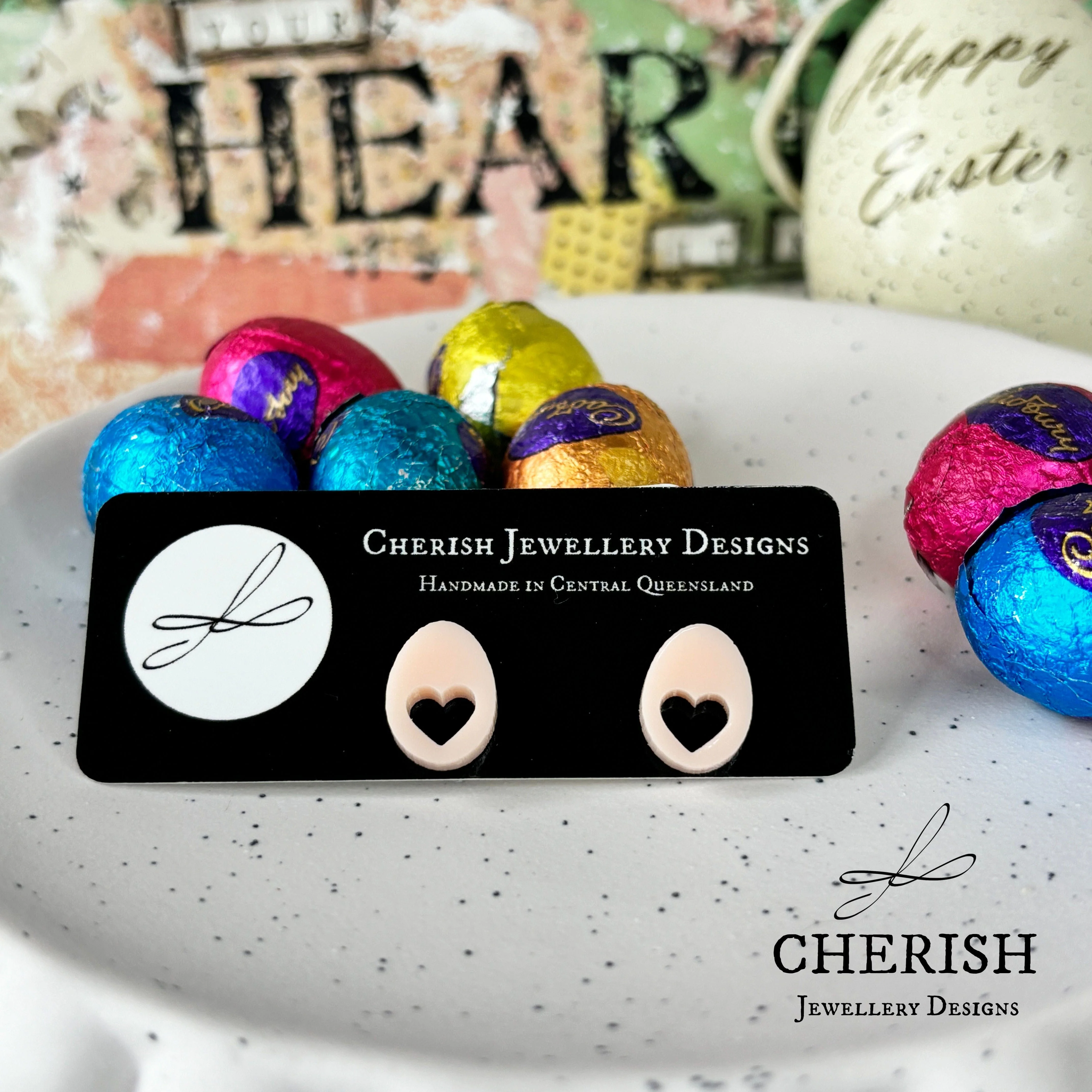 Heart Easter Egg Stud Earrings - Image 9