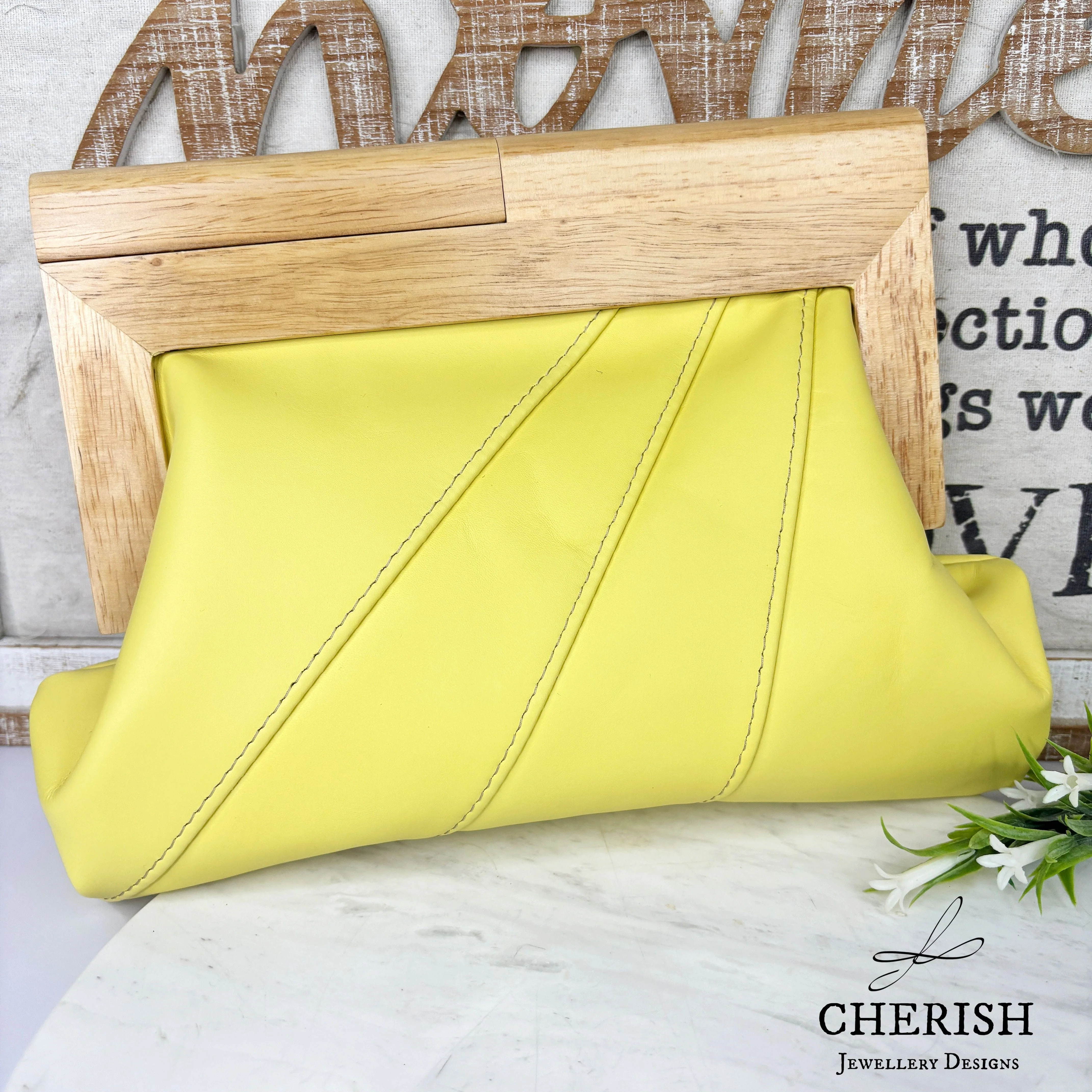 Leather timber clutch - Image 4