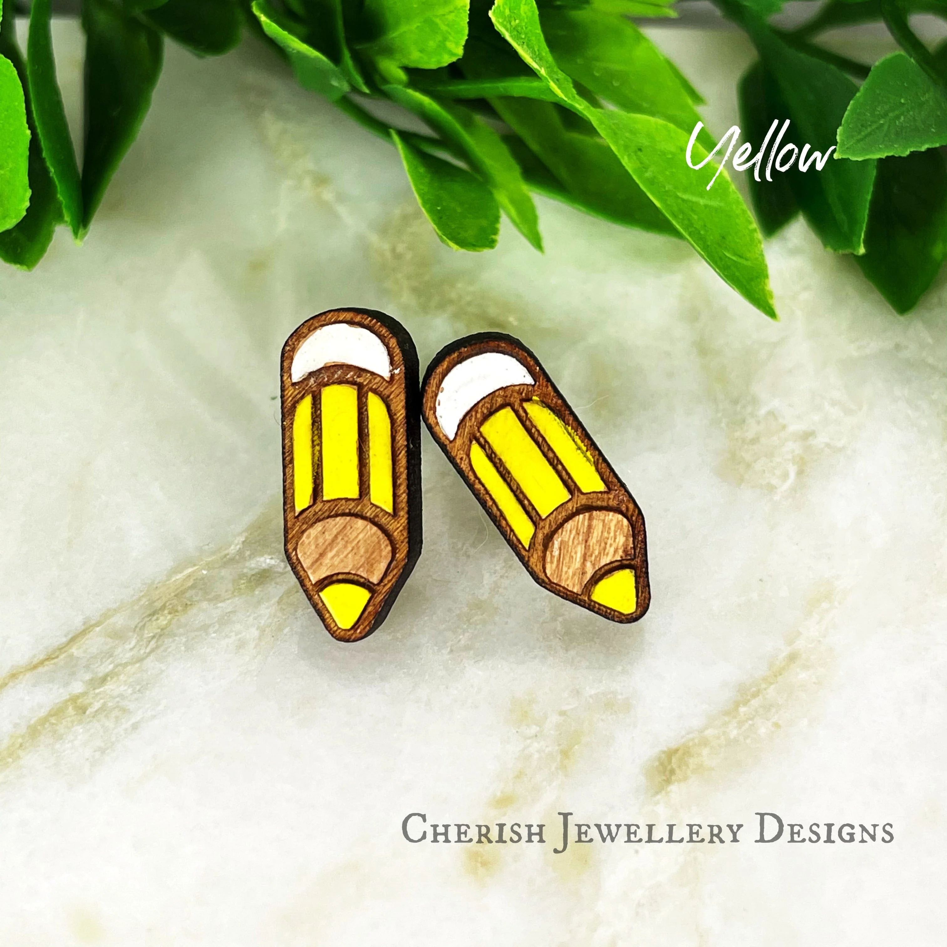 Mini Pencil Stud Earrings - Image 2