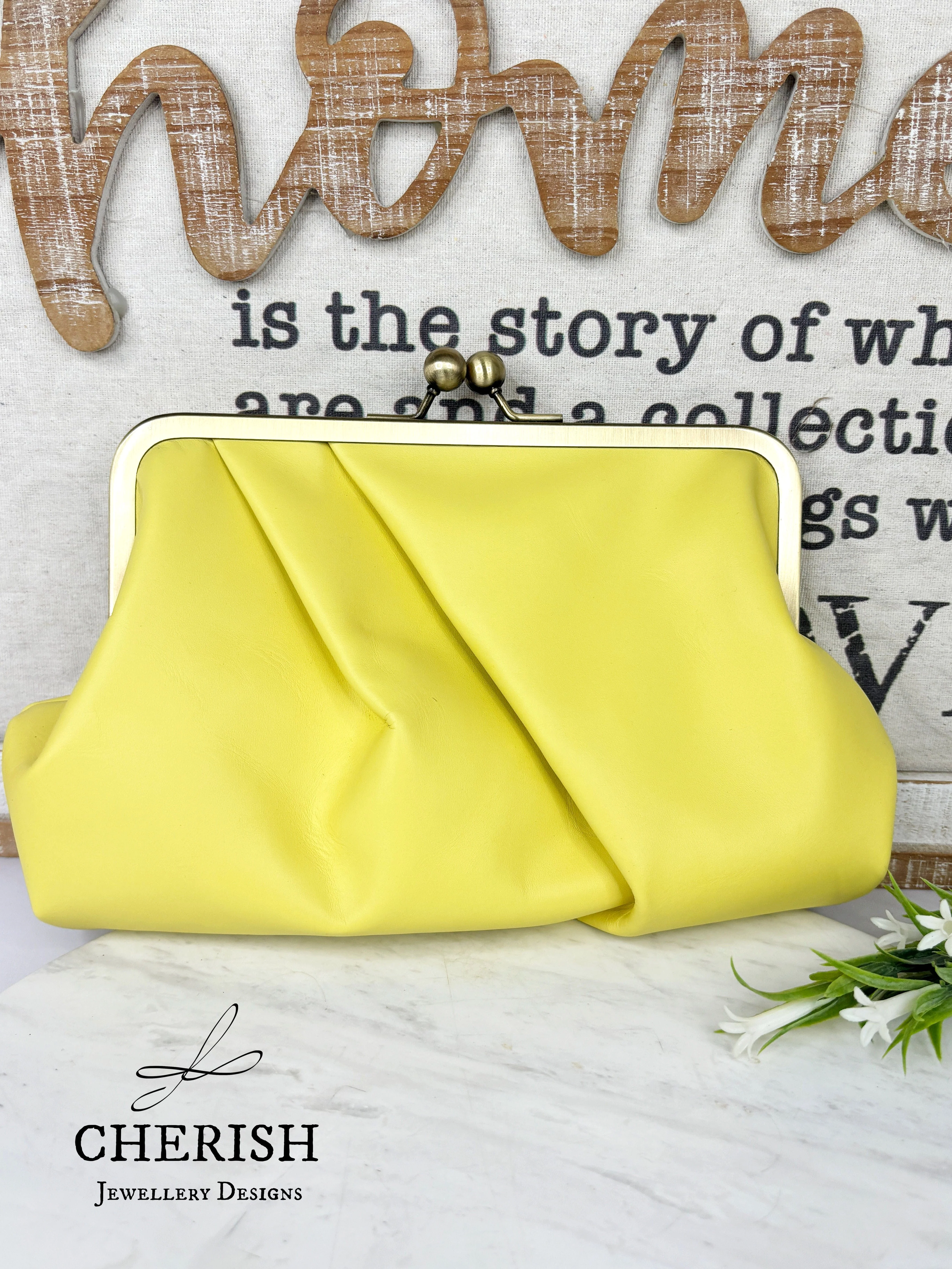 Pleated Leather Clutch - Image 3