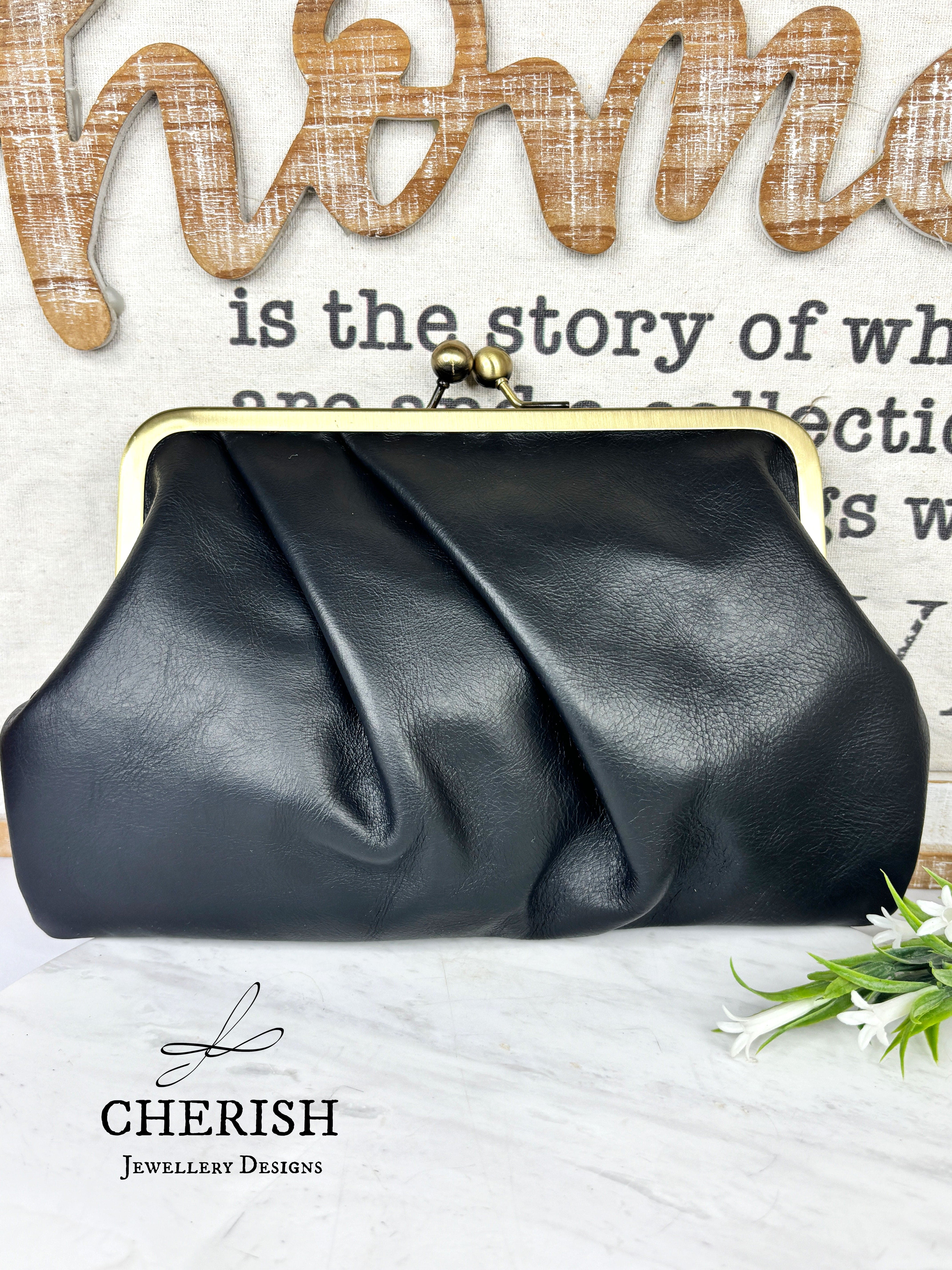 Pleated Leather Clutch - Image 4