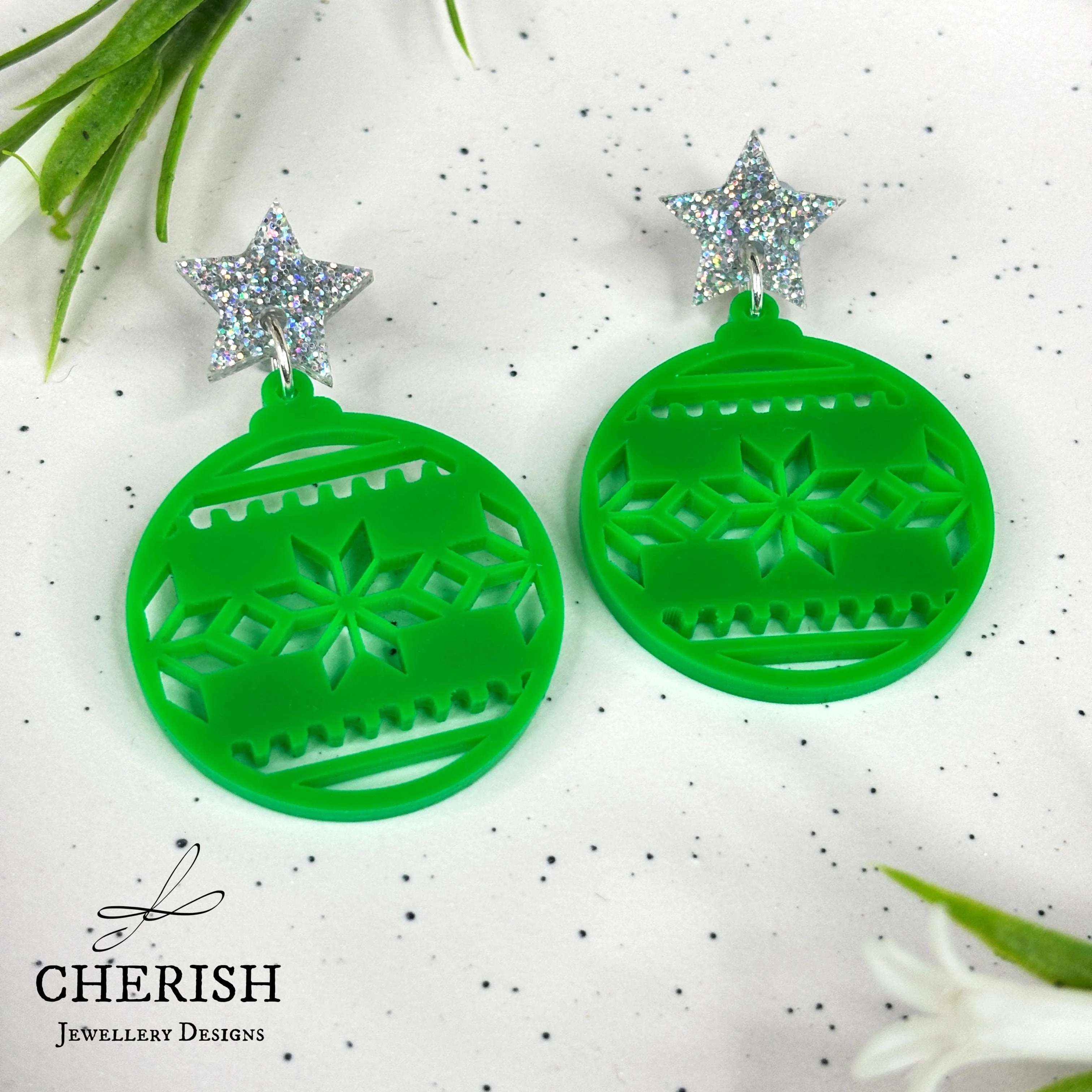 Sparkly Ugly Bauble earrings - Image 2