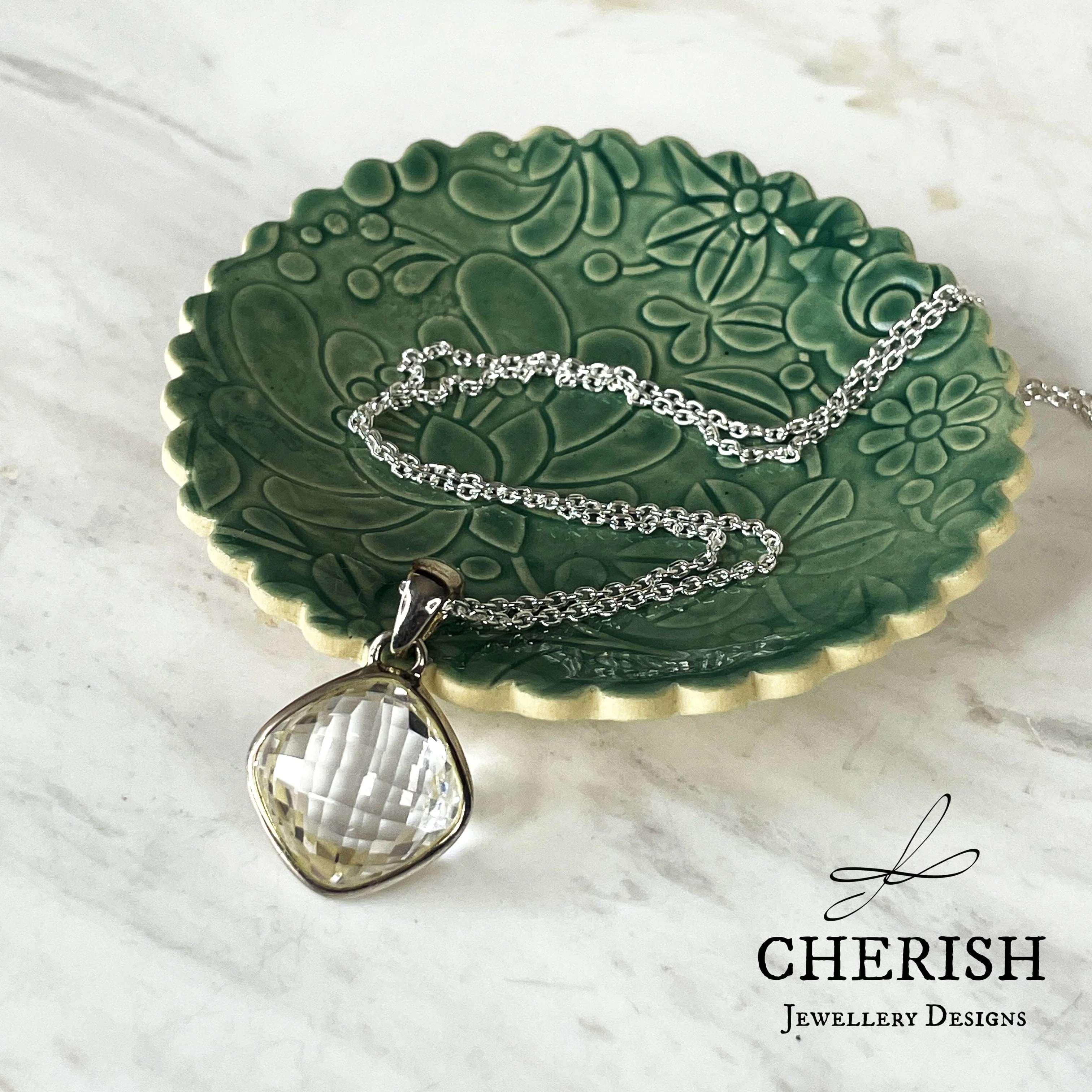Sterling Silver and Clear Quartz Pendant