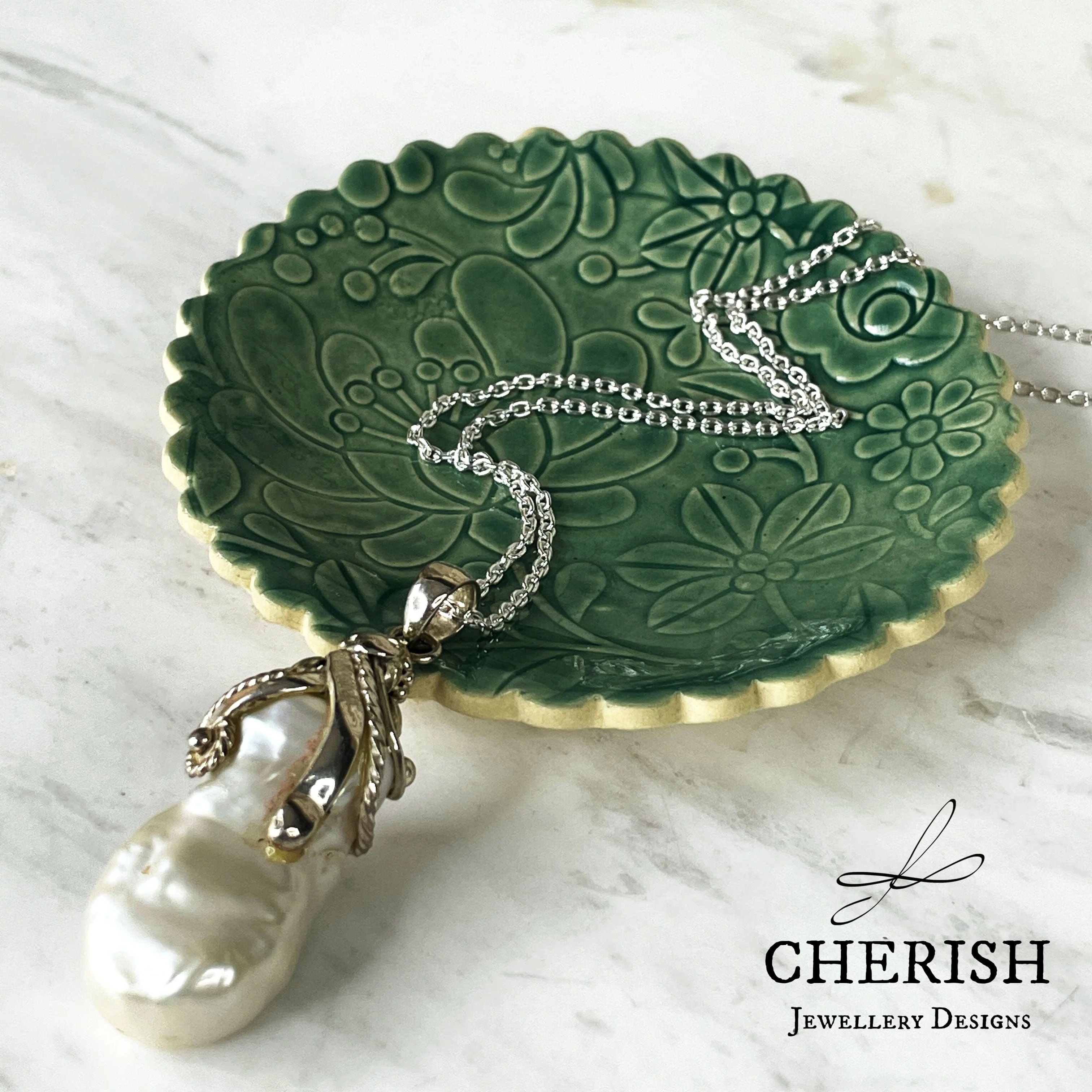 Sterling Silver Baroque Pearl Pendant